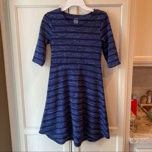 Purple striped kids dress.